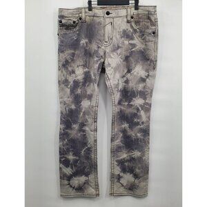 Rock Revival Alt Straight Jeans Denim Pants Men Size 44 Acid Wash Stretch